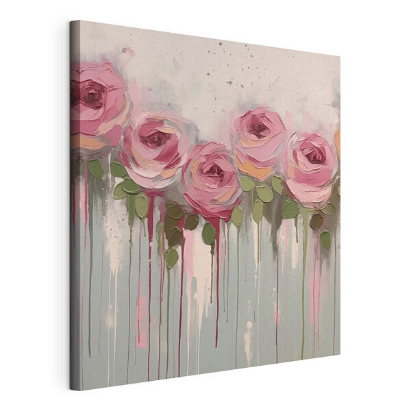 Canvas Schilderijen Schilderij van roze rozen