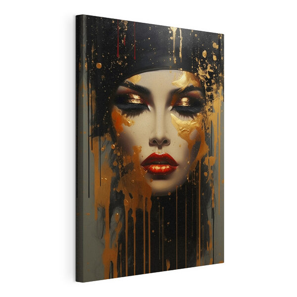 Canvas Schilderijen Mysterieuze schoonheid met artistieke flair