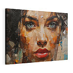 Canvas Schilderijen Schilderij van een vrouw’s gezicht
