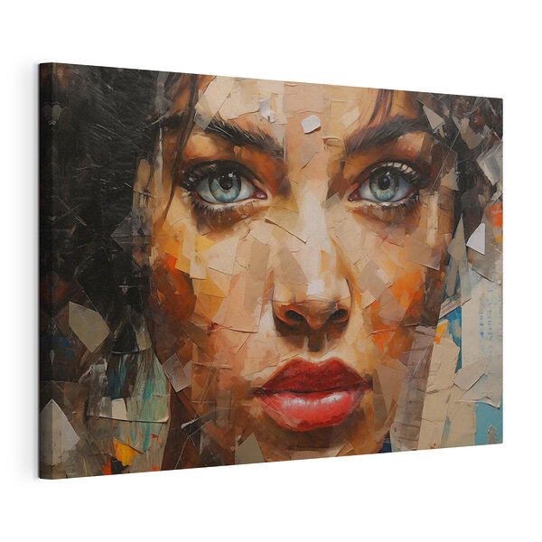 Schilderij van een vrouw’s gezicht Canvas Schilderijen Schilderij van een vrouw’s gezicht