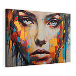 Canvas Schilderijen Schilderij van een vrouw’s gezicht