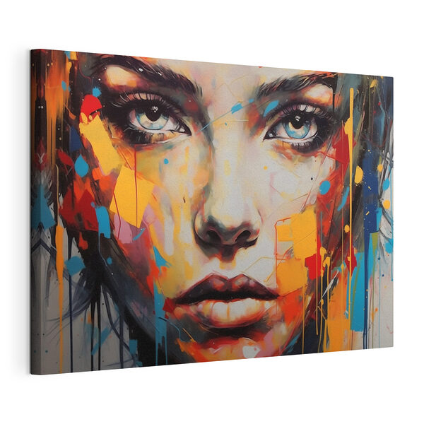 Schilderij van een vrouw’s gezicht Canvas Schilderijen Schilderij van een vrouw’s gezicht