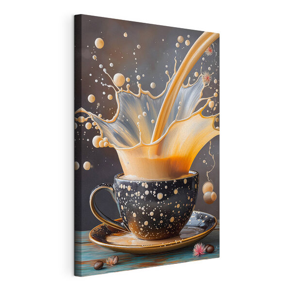 Scheutje vloeistof in een kopje Canvas Schilderijen Scheutje vloeistof in een kopje
