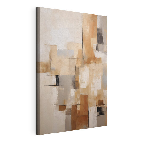 Canvas Schilderijen Schilderij van een witte en bruine muur