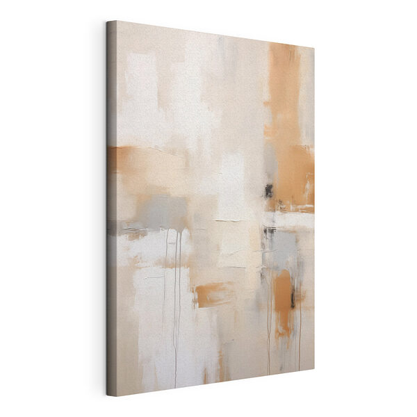 Canvas Schilderijen Schilderen met witte en bruine verf
