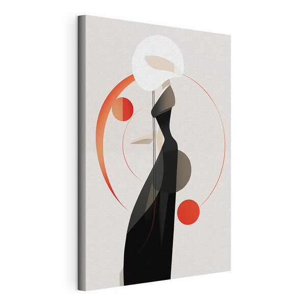 Canvas Schilderijen Vrouw met zwarte jurk en witte hoed (Artikelnummer: s44208) Canvas Schilderijen Canvas Schilderijen Vrouw met zwarte jurk en witte hoed (Artikelnummer: s44208)