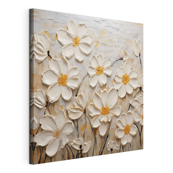 Schilderij van witte bloemen Canvas Schilderijen Schilderij van witte bloemen