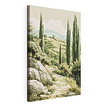 Canvas Schilderijen Landschap met bomen en heuvels
