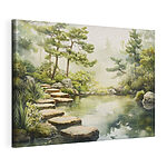 Canvas Schilderijen Water met een vijver en een pad ernaartoe