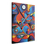 Canvas Schilderijen Witte cirkel in blauw en rood