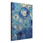 Canvas Schilderijen Wervelende blauwtinten met speelse texturen