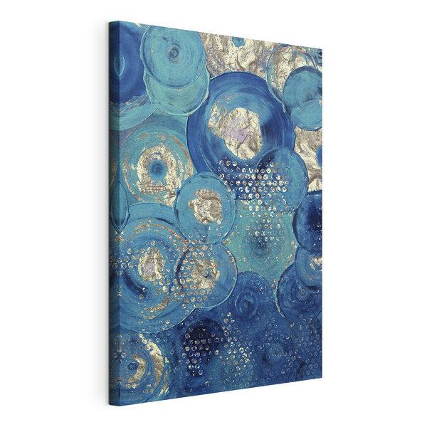 Canvas Schilderijen Wervelende blauwtinten met speelse texturen