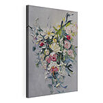 Canvas Schilderijen Schilderij van bloemen op een wit oppervlak