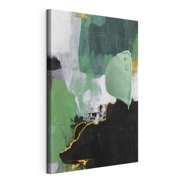 Canvas Schilderijen Groene abstracte textuur met gelaagde streken