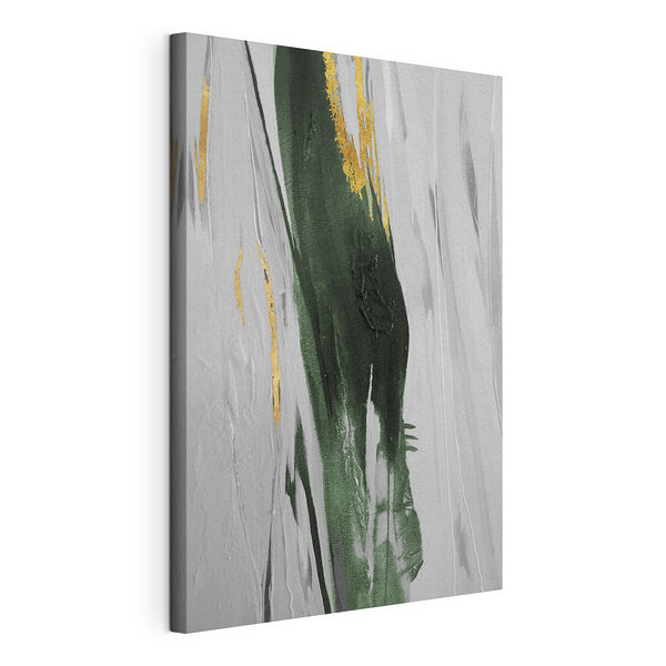 Canvas Schilderijen Smaragdgroene strepen met zonovergoten accenten