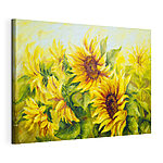 Canvas Schilderijen Schilderij van zonnebloemen