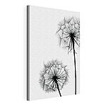 Canvas Schilderijen Silhouetten van paardenbloemen wapperend in de wind