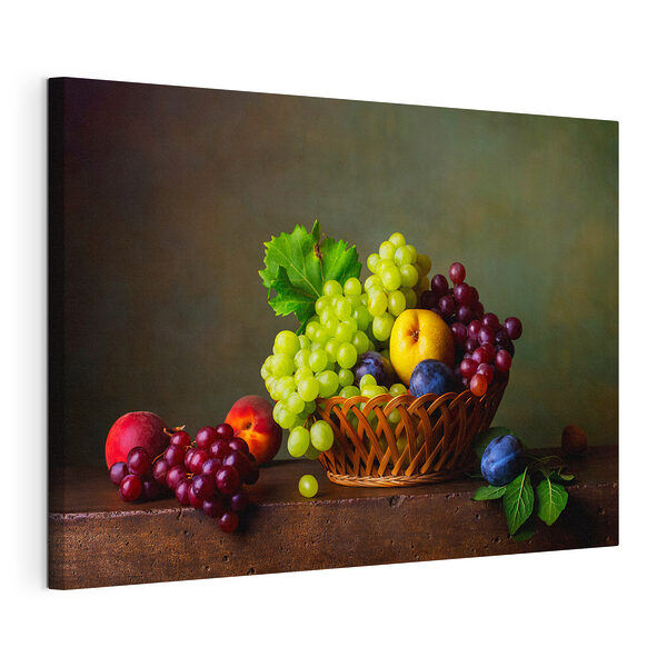 Canvas Schilderijen Fruitmand op tafel