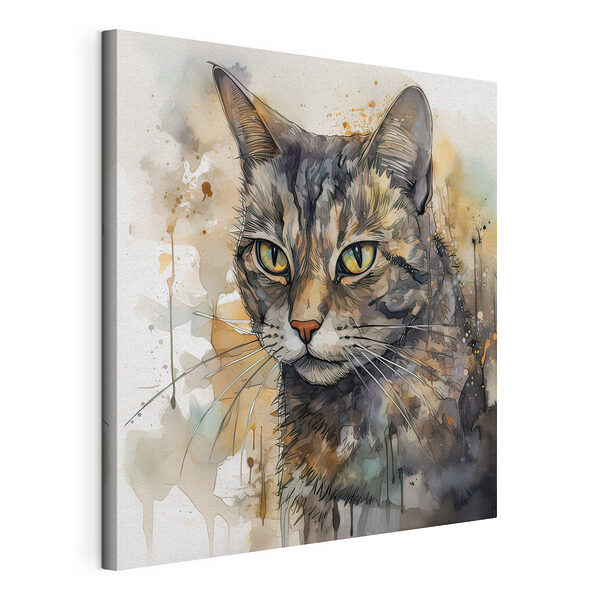 Kat met gele ogen Canvas Schilderijen Kat met gele ogen