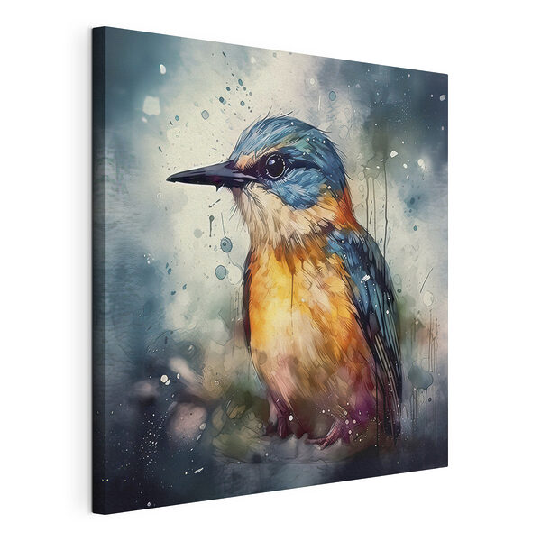 Levendige vogel in aquarelstijl Canvas Schilderijen Levendige vogel in aquarelstijl