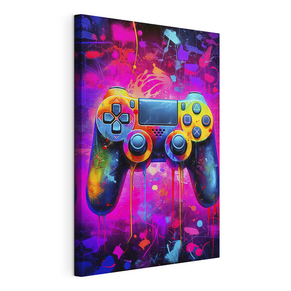 Kleurrijke videogamecontroller Canvas Schilderijen Kleurrijke videogamecontroller