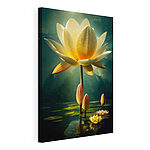 Canvas Schilderijen Bloeiende lotus temidden van rustige wateren