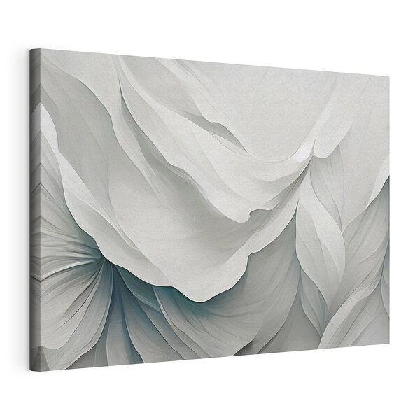 Abstracte lagen van vloeiende witte bloemblaadjes Canvas Schilderijen Abstracte lagen van vloeiende witte bloemblaadjes
