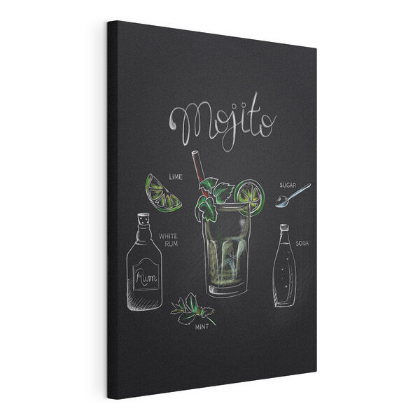 Canvas Schilderijen Krijttekening van een drankje