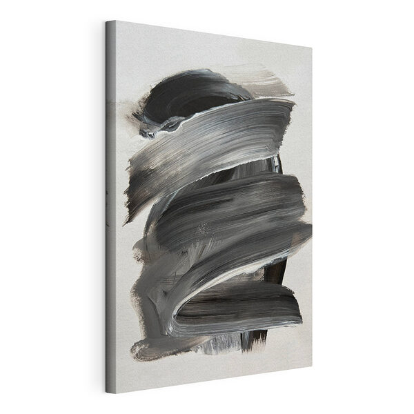 Zwart-witte penseelstreek Canvas Schilderijen Zwart-witte penseelstreek