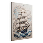 Canvas Schilderijen Schilderij van een schip in de oceaan