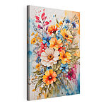 Canvas Schilderijen Levendige bloemen in aquarelkunst