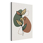 Canvas Schilderijen Abstracte plant op aardse vormen