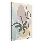 Canvas Schilderijen Plant met bladeren en een spiraal
