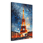 Canvas Schilderijen Toren 's nachts verlicht