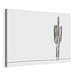 Canvas Schilderijen Cactus in één lijn getekend