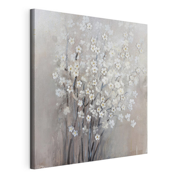 Canvas Schilderijen Schilderij van witte bloemen