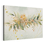 Canvas Schilderijen Schilderij van bloemen en bladeren