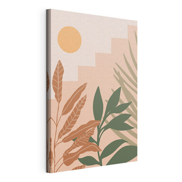 Canvas Schilderijen Zonsopgang in moderne stedelijke jungle