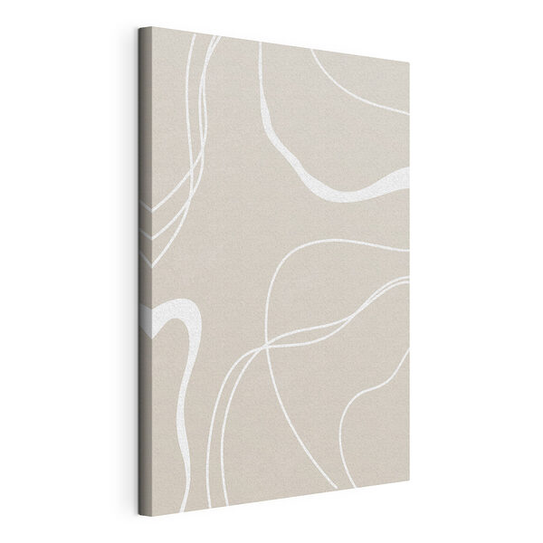 Witte lijnen op een grijze achtergrond Canvas Schilderijen Witte lijnen op een grijze achtergrond