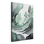 Canvas Schilderijen Abstracte bladeren met zachte groene tinten
