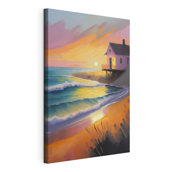 Huis op een strand Canvas Schilderijen Huis op een strand