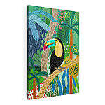 Canvas Schilderijen Vogel zittend op een boomtak