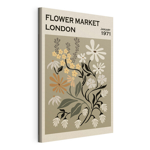 Vintage Londen Bloemenmarkt Poster Canvas Schilderijen Vintage Londen Bloemenmarkt Poster