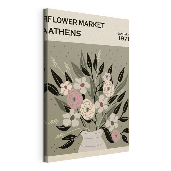 Canvas Schilderijen Vintage bloemenillustratie uit Athene