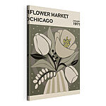 Canvas Schilderijen Retro bloemenillustratie in gedempte tinten