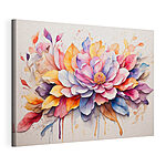 Canvas Schilderijen Bloeiend met levendige aquareltinten