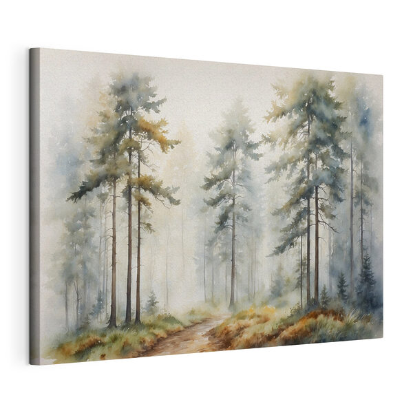 Aquarel van een bos Canvas Schilderijen Aquarel van een bos