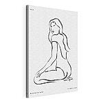 Canvas Schilderijen Tekening van een vrouw