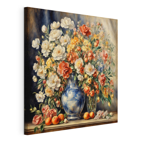 Canvas Schilderijen Schilderij van bloemen in een vaas