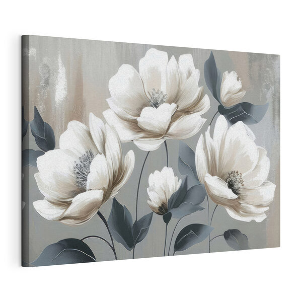 Canvas Schilderijen Zachte bloesems op gedempte achtergrond